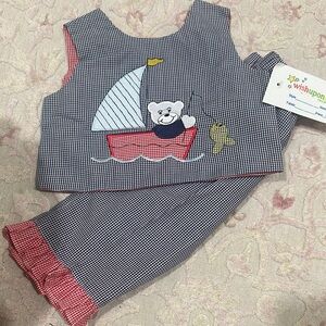 Kids Matching Set - Navy and Red